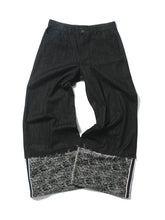 Load image into Gallery viewer, Washed distressed loose wide-leg denim straight-leg all-match raw edge jeans

