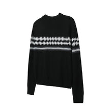 Load image into Gallery viewer, Jacquard striped wool sweater cardigan versatile loose long-sleeved top
