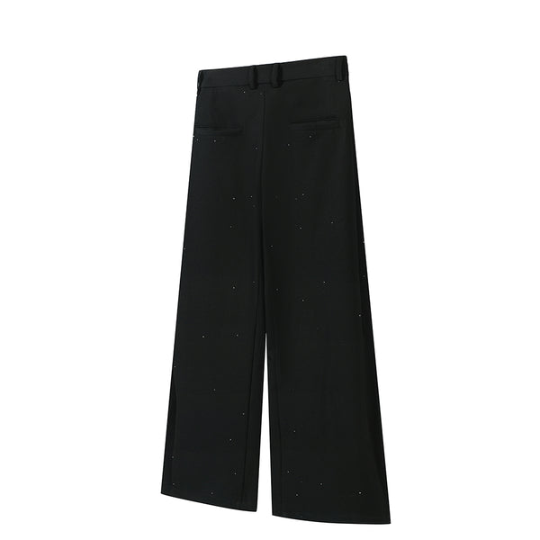 Hot-ironed diamond pleated pants TR blended wide-leg versatile pants