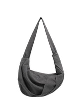 Lade das Bild in den Galerie-Viewer, Striped misaligned pleated crossbody crescent shoulder bag
