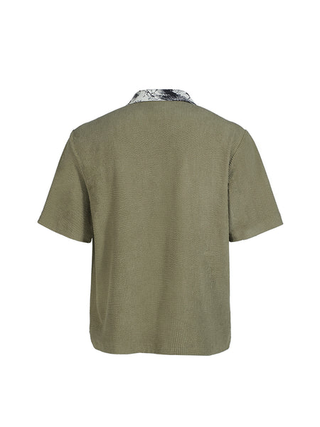 Textured jacquard layered shirt