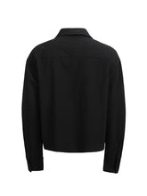 Lade das Bild in den Galerie-Viewer, Long-sleeved textured fabric shirt with pleated peak collar
