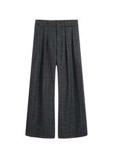 Load image into Gallery viewer, TR Trousers Pleated Retro Plaid Wide Leg Drape Casual Trousers
