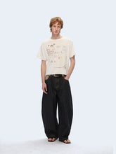 Lade das Bild in den Galerie-Viewer, Graffiti hand-painted short-sleeved soft and comfortable T-shirt

