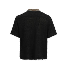 Load image into Gallery viewer, Maosu textured shirt Zipper cardigan V-neck short-sleeved loose T-shirt
