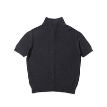 Load image into Gallery viewer, Soft and comfortable wool short sleeve lapel cardigan stand collar men and women straight shoulder T-shirt
