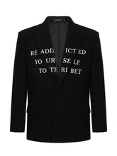 Load image into Gallery viewer, Slogan Print Straight Shoulder Blazer
