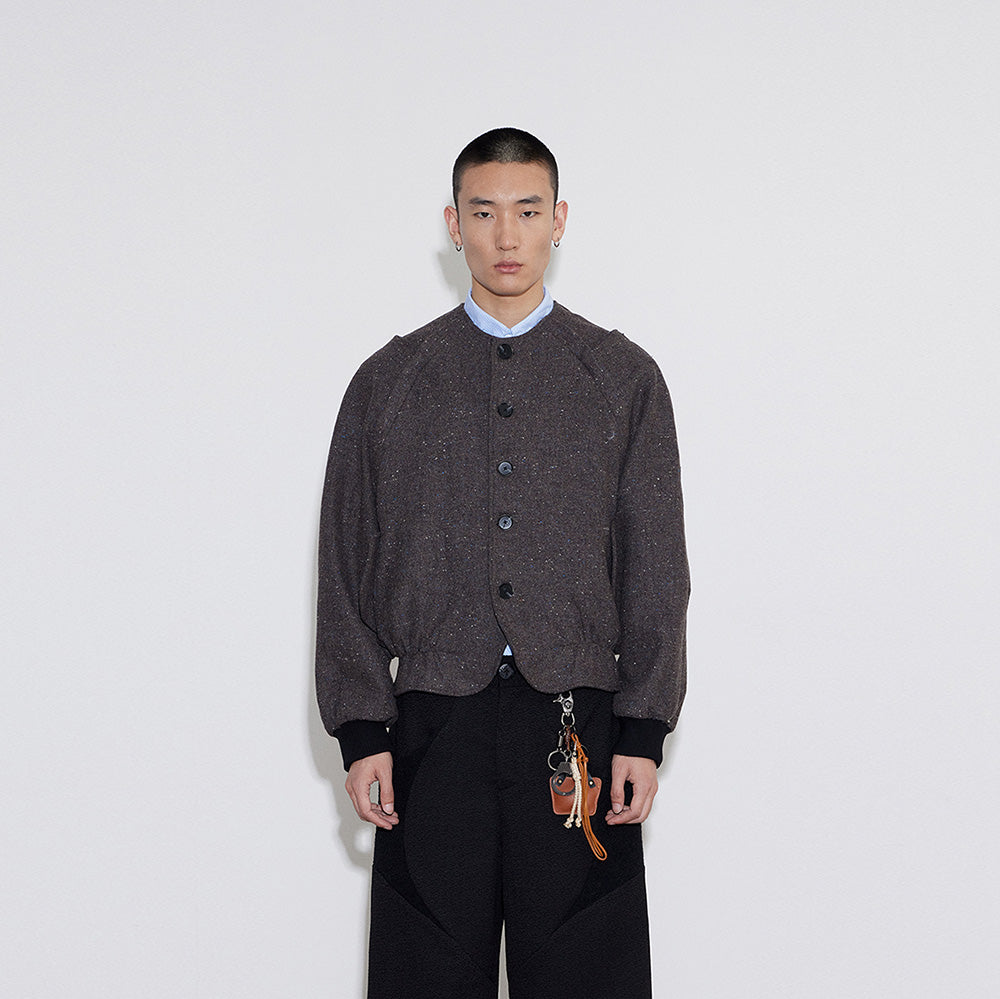 Reversible Detachable Wool Vest / Jacket, Retro Collarless Top