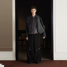 Load image into Gallery viewer, Checked Utility Jacket, Short and Wide Fit, Stand-Collar &amp; Convertible Lapel Two-Way Coat
