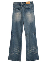 Load image into Gallery viewer, Washed Distressed Pleated Jeans
