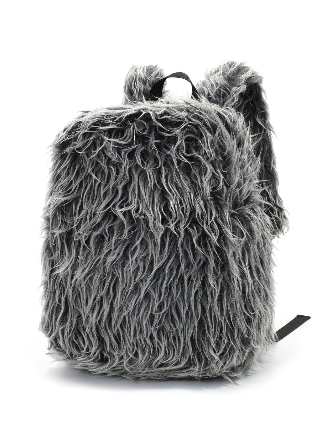 Plush Tassel Backpack - Dark Gray