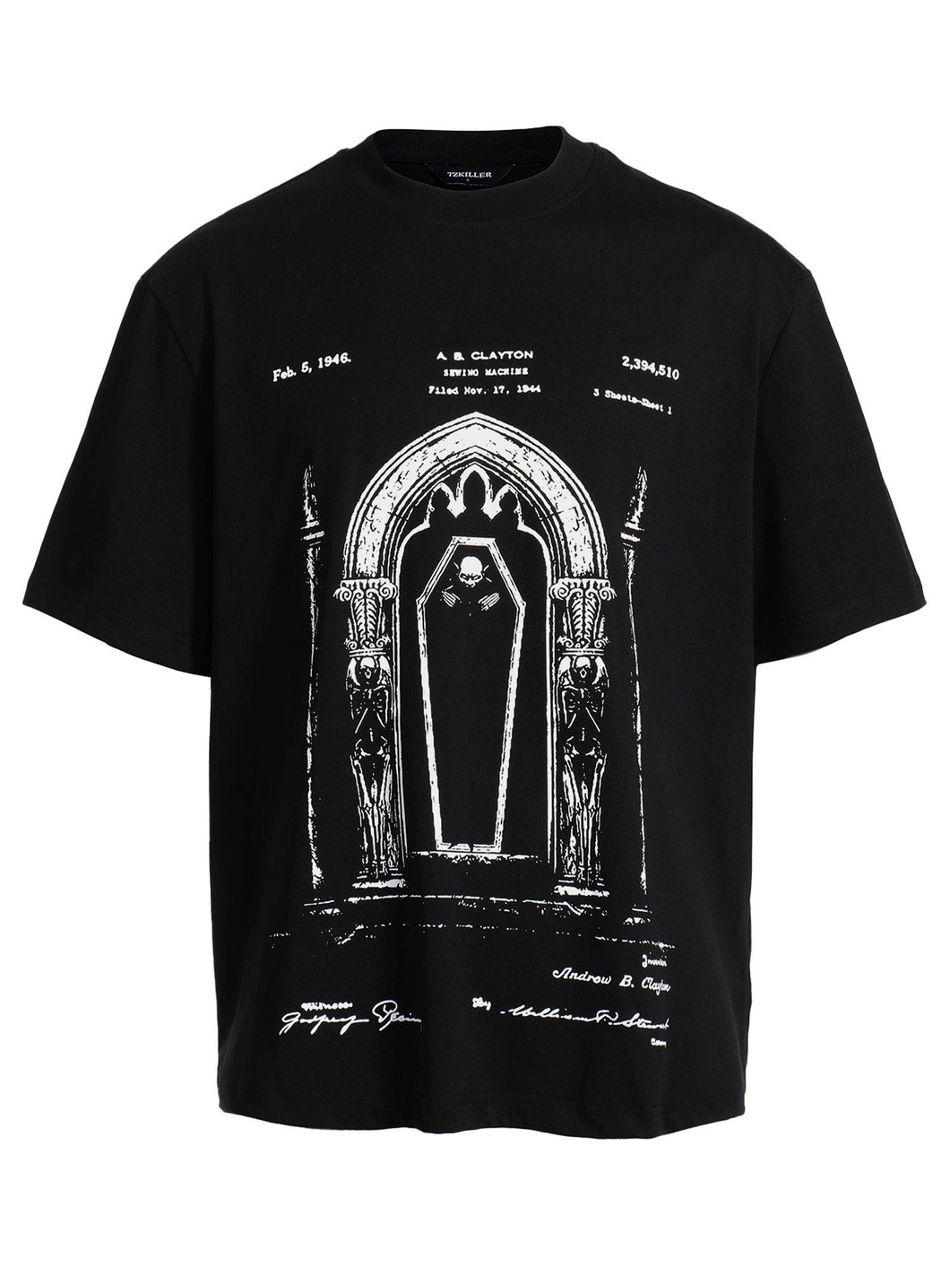 Dark Night Print Heavy Silhouette T-Shirt