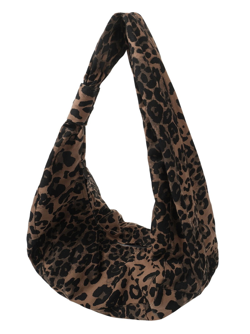 Leopard Print Pleated Crossbody Bag - Yellow