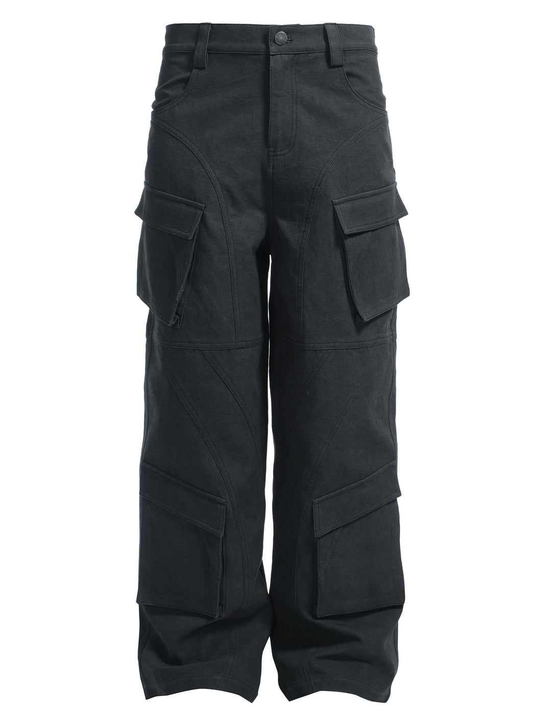 Deconstructed Multi-Pocket Overalls - Dark Gary