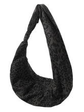 Load image into Gallery viewer, Leopard Print Pleated Crossbody Bag - Black
