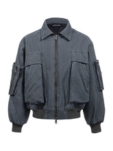 Load image into Gallery viewer, Washed Vintage Workmanship Multi-Pocket Jacket - Grey
