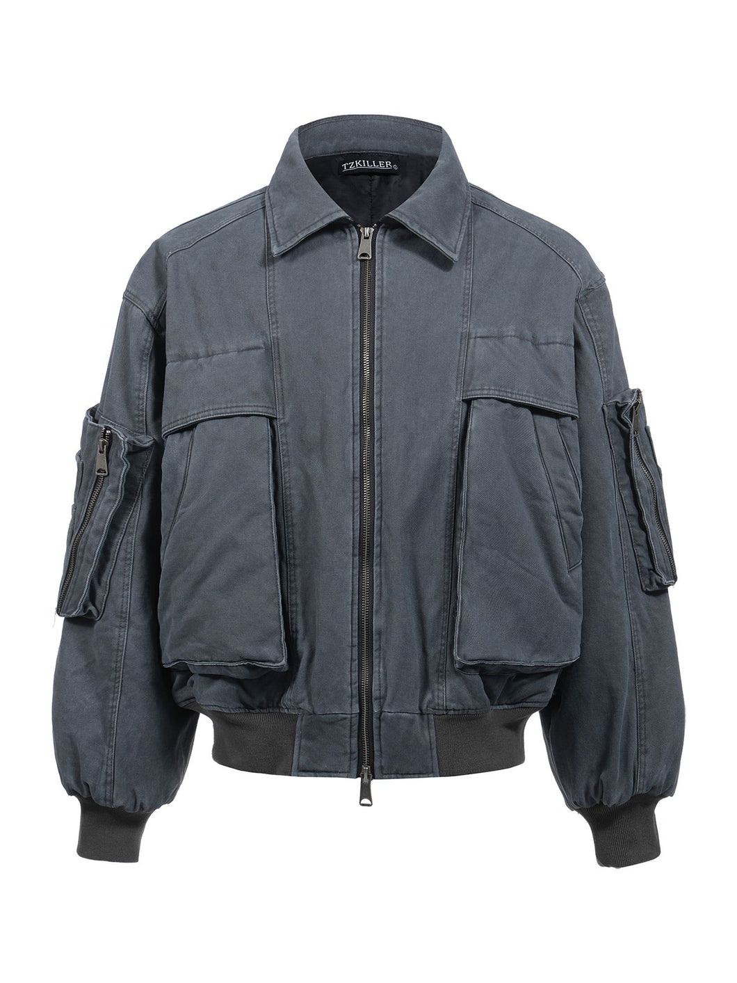 Washed Vintage Workmanship Multi-Pocket Jacket - Grey