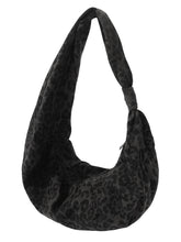 Load image into Gallery viewer, Leopard Print Pleated Crossbody Bag - Black
