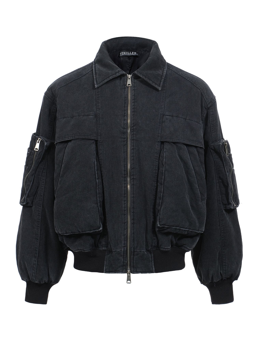 Washed Vintage Workmanship Multi-Pocket Jacket - Black