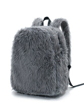 Load image into Gallery viewer, Plush Tassel Backpack - Light Gray
