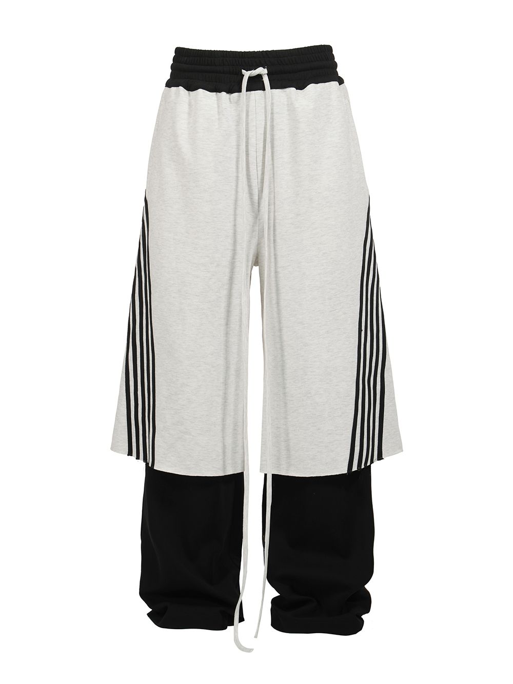 Loose Patchwork Stripes Contrast Color Pants - Bottom