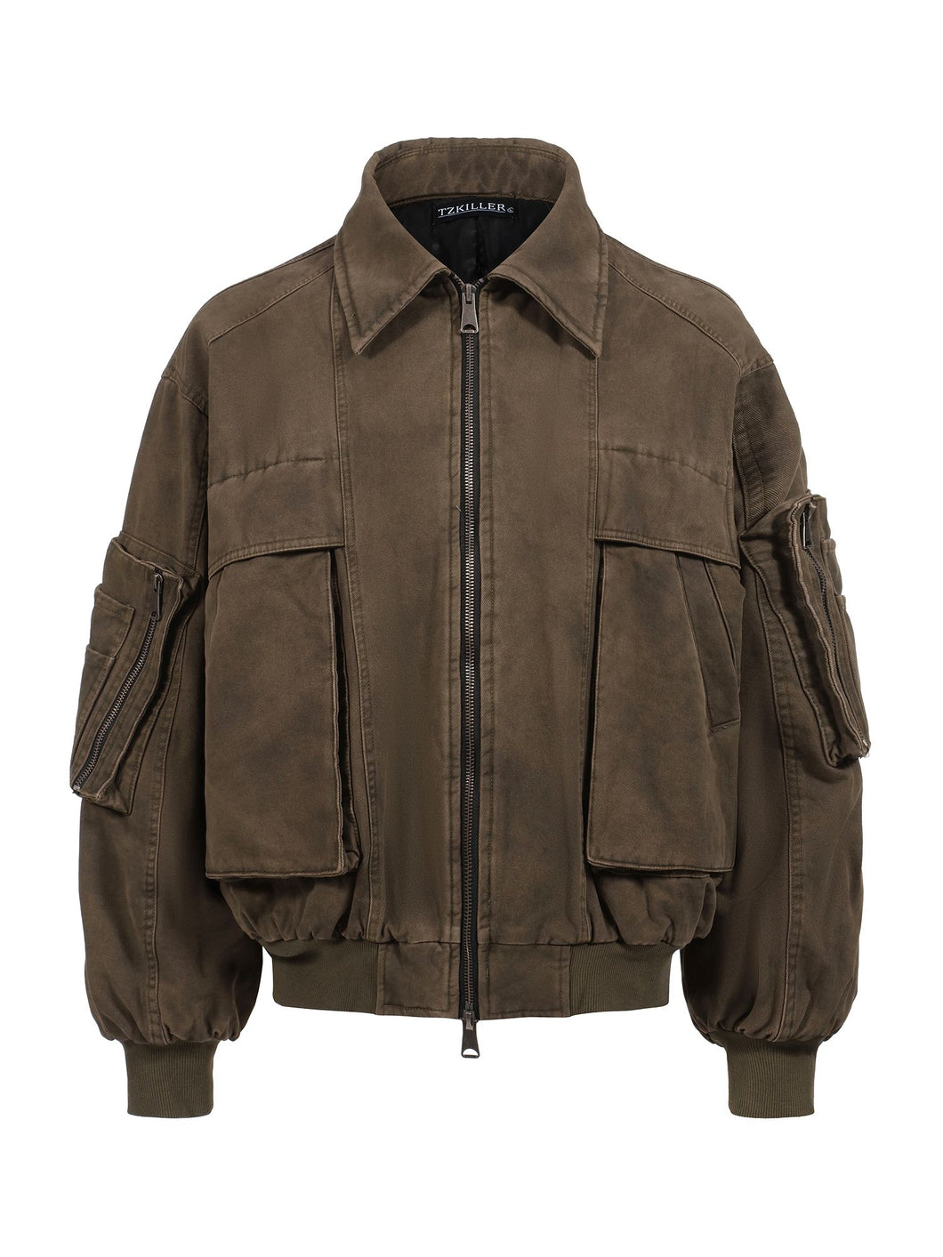 Washed Vintage Workmanship Multi-Pocket Jacket - Brown