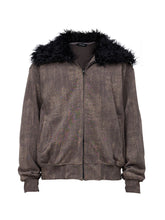 Load image into Gallery viewer, Fur Collar Batik Vintage Distressed Jacket
