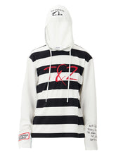 Load image into Gallery viewer, Hood Embroidery Stripe Boxyfit Hoodies
