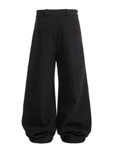 Load image into Gallery viewer, Dark Lines three-dimensional arc scimitar wide-leg trousers
