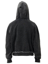 Load image into Gallery viewer, Washed Distressed Zip-Up Hooded Boxyfit Jacket
