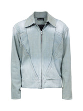 Load image into Gallery viewer, Gradient Washed Deconstructed Denim Jacket
