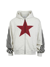 Load image into Gallery viewer, Stripes Stars Zipper Hooded Jacket - Top
