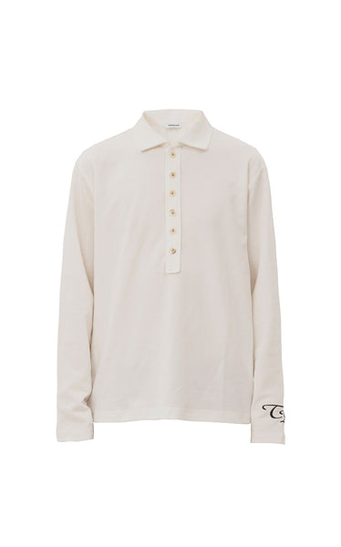 HENLEY COLLAR POLO - WHITE