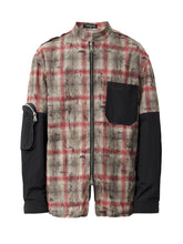 Load image into Gallery viewer, Zippered Plaid Work Shirt - Red Grid
