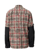 Load image into Gallery viewer, Zippered Plaid Work Shirt - Red Grid
