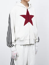 Load image into Gallery viewer, Stripes Stars Zipper Hooded Jacket - Top
