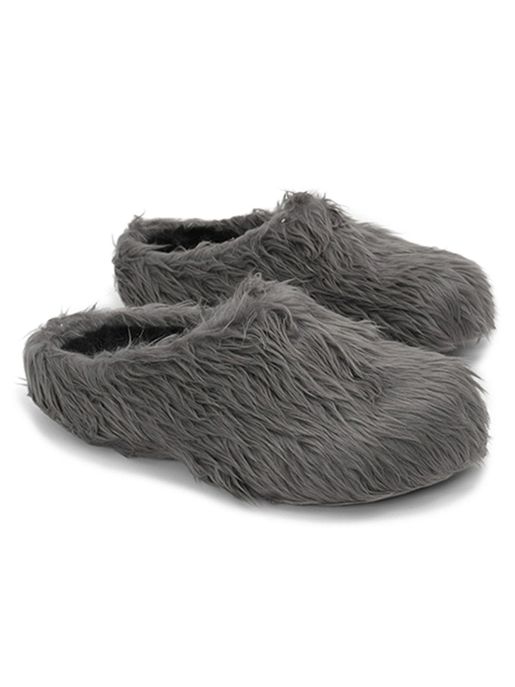 Plush Tassel Height Increasing Slippers - Grey