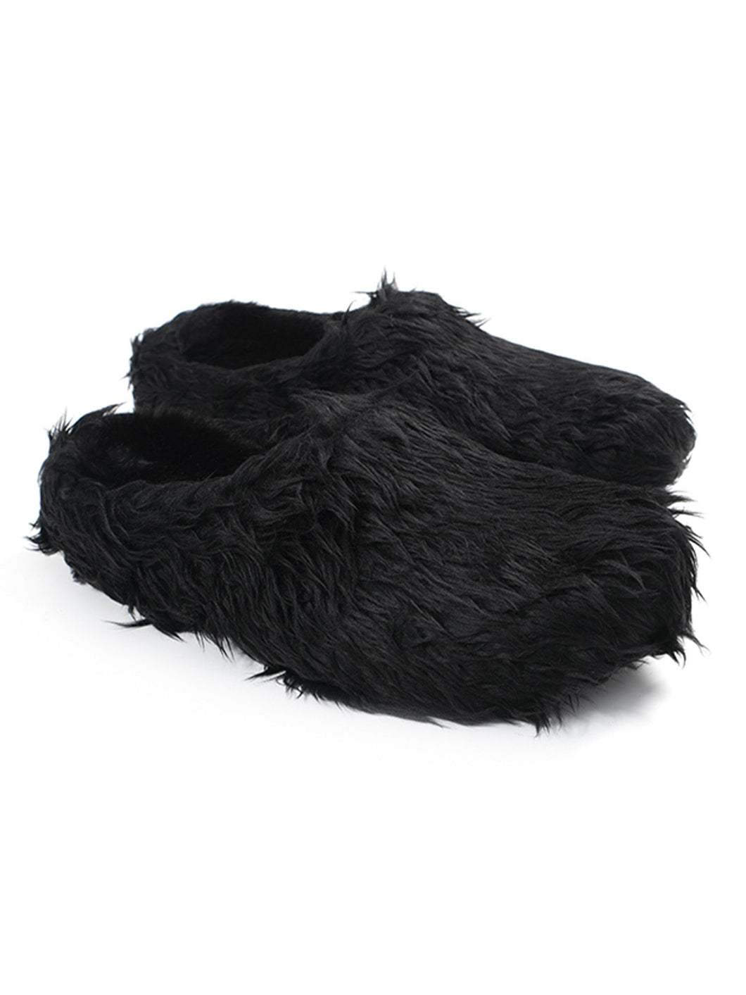 Plush Tassel Height Increasing Slippers - Black