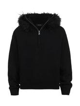 Load image into Gallery viewer, With Detachable Plush Hood Sweaters - Black
