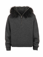 Load image into Gallery viewer, With Detachable Plush Hood Sweaters - Grey
