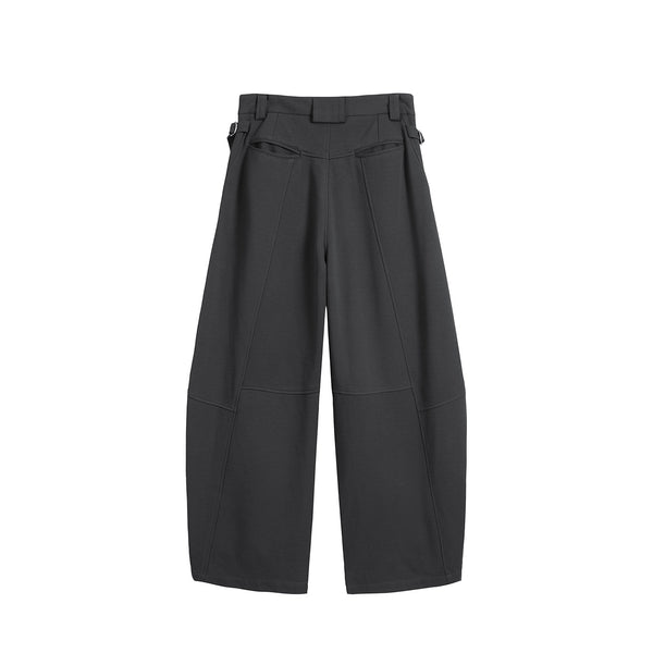 pleated scimitar pants, versatile loose long sweatpants